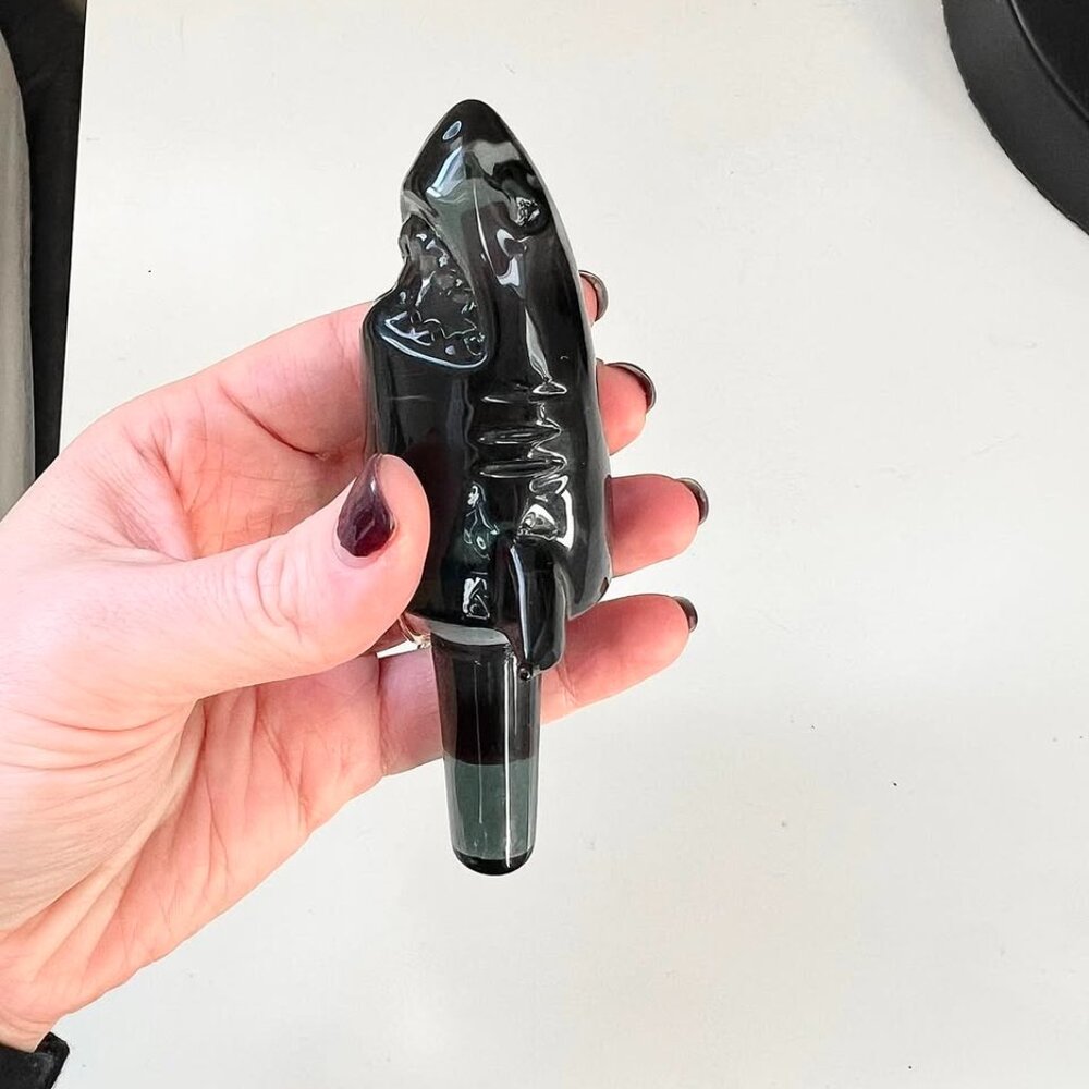 CB2 Glass Shark Wine Stopper